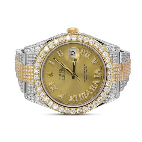 gold iced out rolex replica|Rolex datejust iced out 41mm.